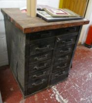 Set of workshop metal bank of drawers - Approx size: W: 71cm D: 70cm H:83cm