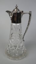 Hallmarked silver topped cut glass claret jug