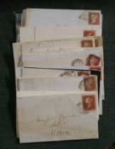 Stamps - Great Britain box of Queen Victoria 1d red covers