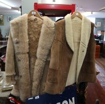 Sheepskin jacket together with a sheepskin vest