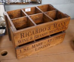 Advertising wooden bottle crate