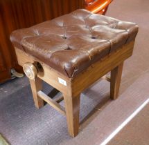 Leather topped piano stool