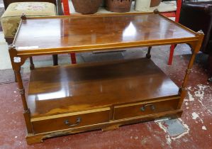 2 tier coffee table with integrated drawers