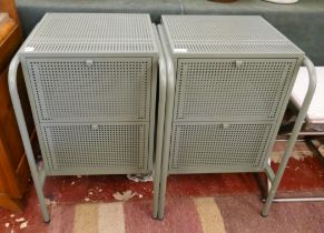 Pair of metal 2 drawer cabinets