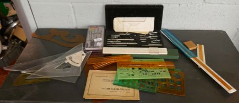 Collection of drafting instruments