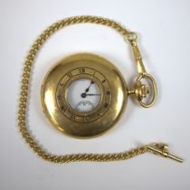 Gold tone full hunter pocket watch marked Woodford