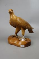 Wooden eagle on stand - Approx height: 37cm