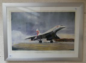 Signed L/E print Concord Final farewell by Rondot COA to rear