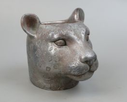 Planter in the form of a leopards head