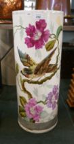 Large hand painted antique stick stand with antique repair - Approx height: 57cm