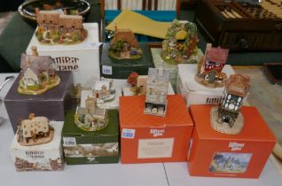Collection of 9 Lilliput Lane in original boxes together with one without its box