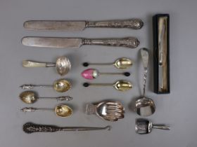 Collection of hallmarked silver to include caddy spoons