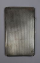 Hallmarked silver Art Deco cigarette case - Approx weight: 211g