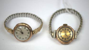 2 gold cased ladies watches