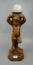 Candle holder in the form of a cherub