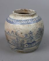 Early blue & white ginger jar