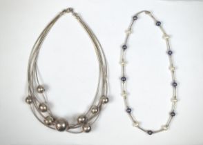 2 silver necklaces