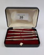 Hallmarked silver boxed bridge pencils