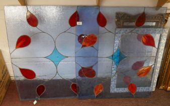 2 stained glass panels