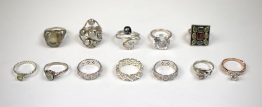 12 silver rings