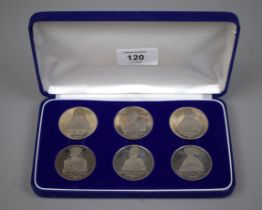 6 commemorative medallions of Henry VIII and his 6 wives