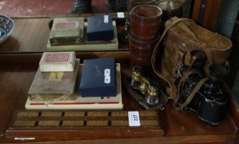 Collectables to include playing cards, binoculars etc