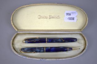 Cased pen and pencil set by Conway Stewart - Dinkey 550 and Conway No.25