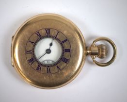 Gold plated pocket watch marked Waltham