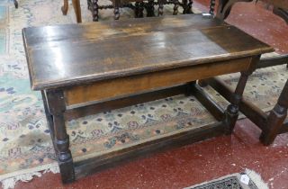 Antique oak table - Approx size: W: 92cm, D: 45cm, H: 49cm
