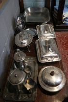 Collection of silverplate together pewter items