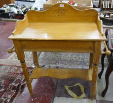 Pine washstand with pattern to front