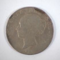 1845 silver Victorian crown