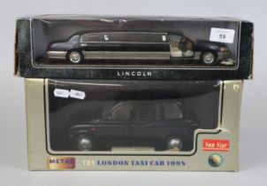 Diecast London taxi together with Lincoln Limousine both in original boxes