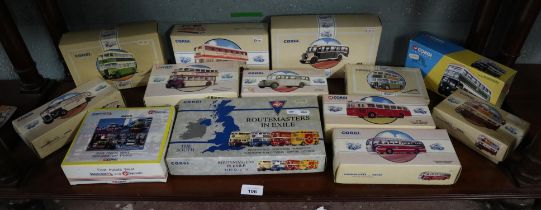 Collection of Corgi diecast buses in original boxes