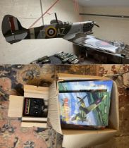 De-Agostini R.C. Spitfire 1:10 scale including transmitter together with the original magazines in