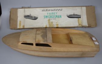 Vintage Aerokits Swordsman boat partially built with parts included to finish