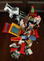 Collection of Asterix the Gaul figures and accessories