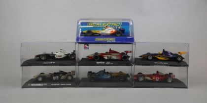 Collection of Scalextric Formula racing cars