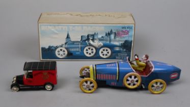 Bugatti T-35 racer tin plate toy together with a Corgi Royal Mail van
