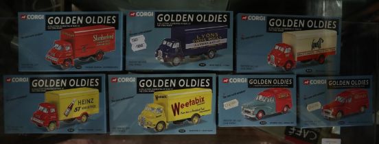 Collection of 7 Corgi Golden Oldies diecast vehicles in original boxes