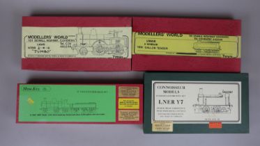3 locomotive '0' gauge kits unmade in original boxes together with 6 wheeled 1800 gallon tender