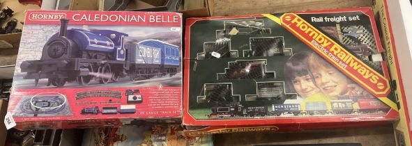 2 Hornby 00 gauge train sets - Rail Freight set and Caledonian Belle