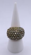 1950's Vendome crystal set ring - Size M