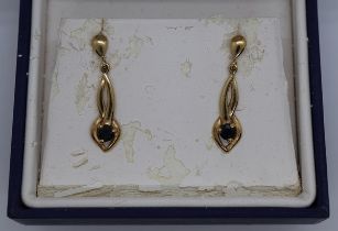 Gold sapphire earrings