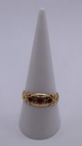 18ct gold ruby and diamond set ring - Size R½