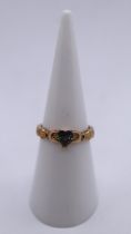 9ct gold mystic topaz ring - Size J