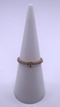 9ct gold diamond ring - Size J½