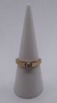 14ct gold princess cut diamond ring 0.40ct - Size M½