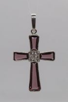 Silver & amethyst cross