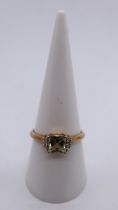 9ct gold diamond and stone set ring - Size P